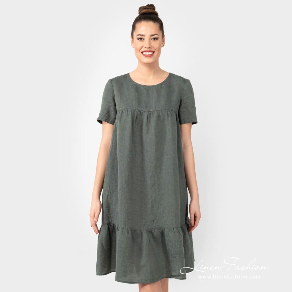SAVANA Kleid dunkelgrau 2 SAVANA dark grey linen dress