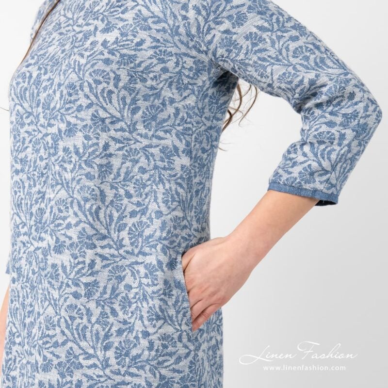 BLUET linen cotton dress with pockets