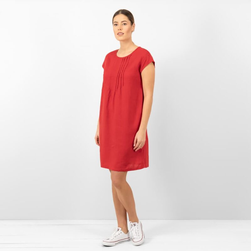red linen dress washed