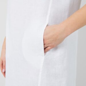 MILDA Kleid schneeweiß 16 White knee length linen dress, with pockets