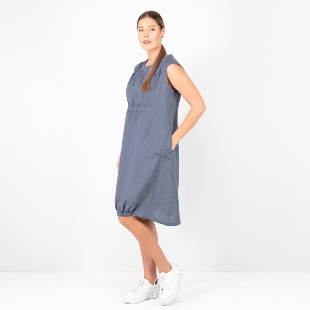 VIKI Kleid blaugrau 2 jeans blue linen dress washed