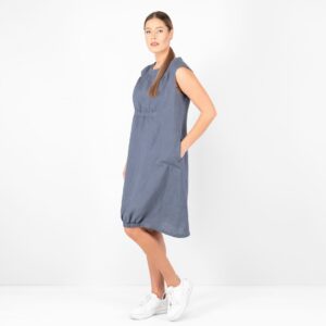 VIKI Kleid blaugrau 14 jeans blue linen dress washed