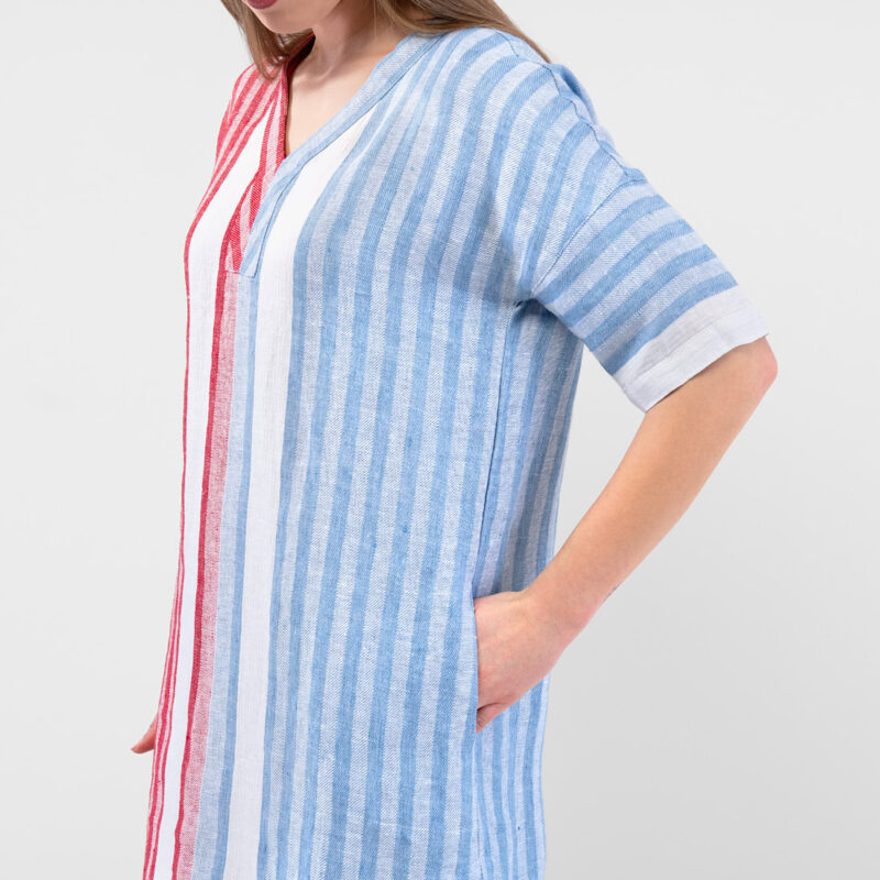 RENE Kleid blau rot – Bild 6