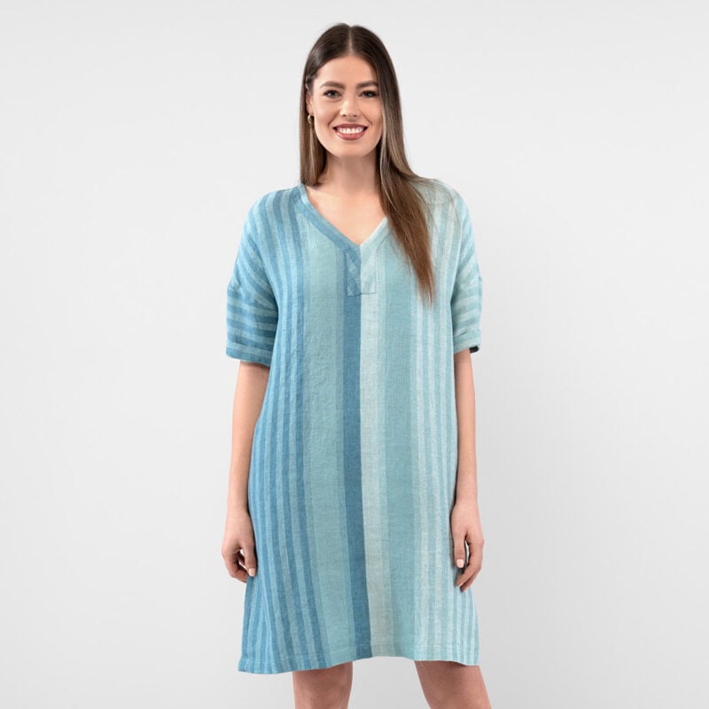 RENE Kleid blau grün – Bild 3