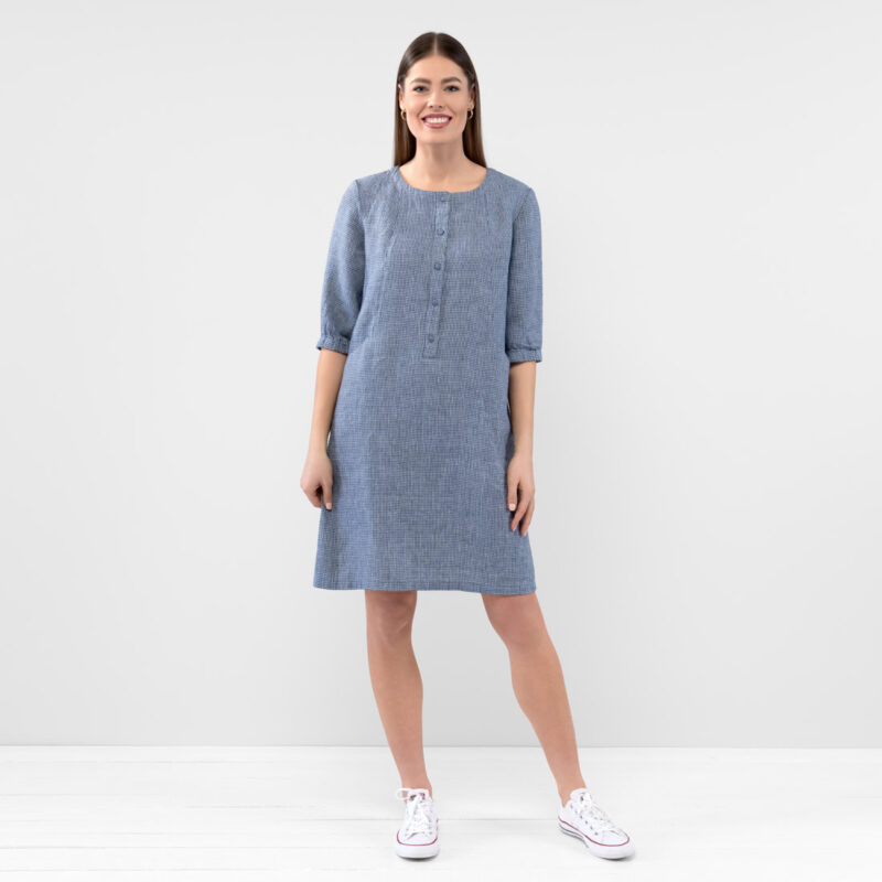 AVA Kleid blau weiß