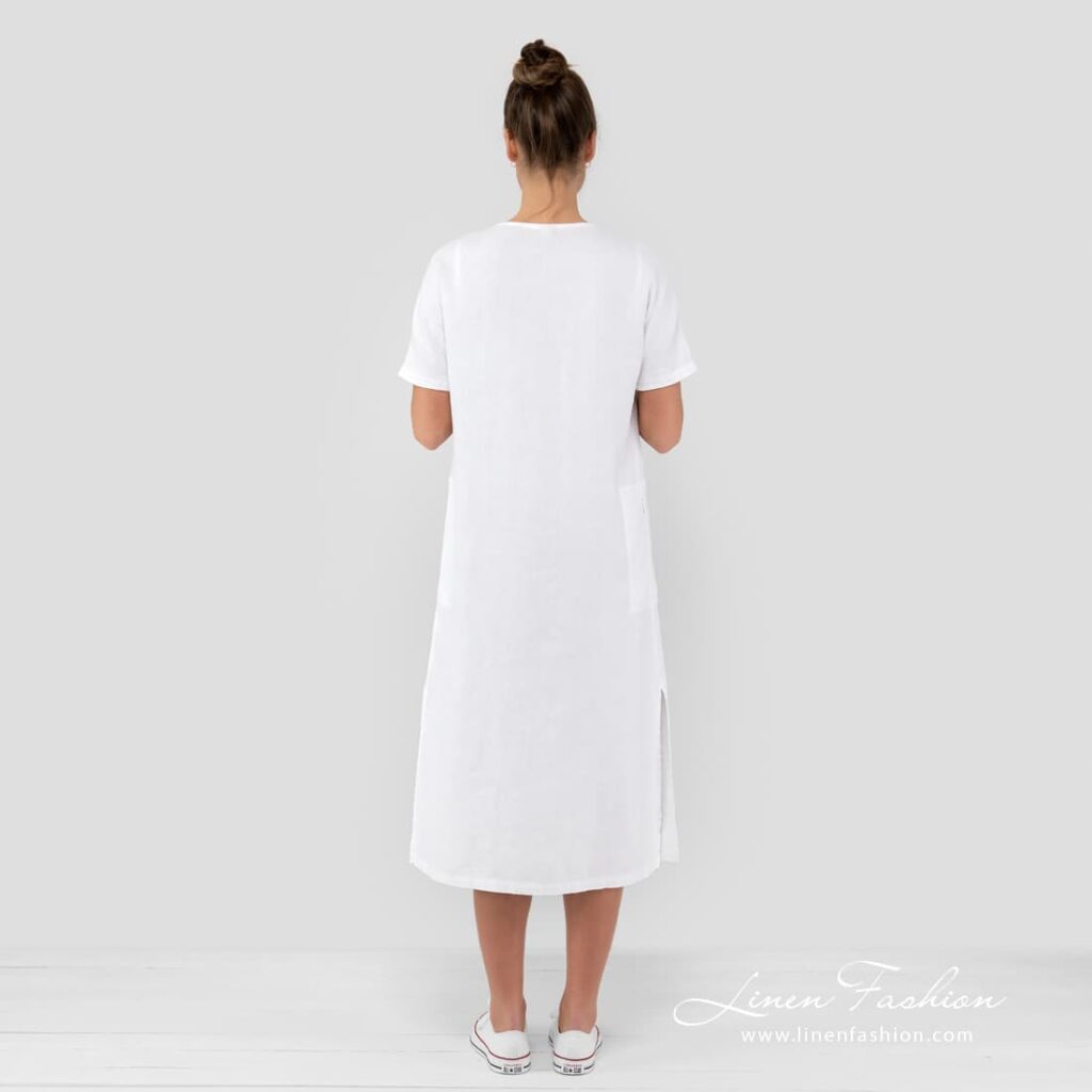 TOKYO Kleid schneeweiß 5 100% linen white dress.