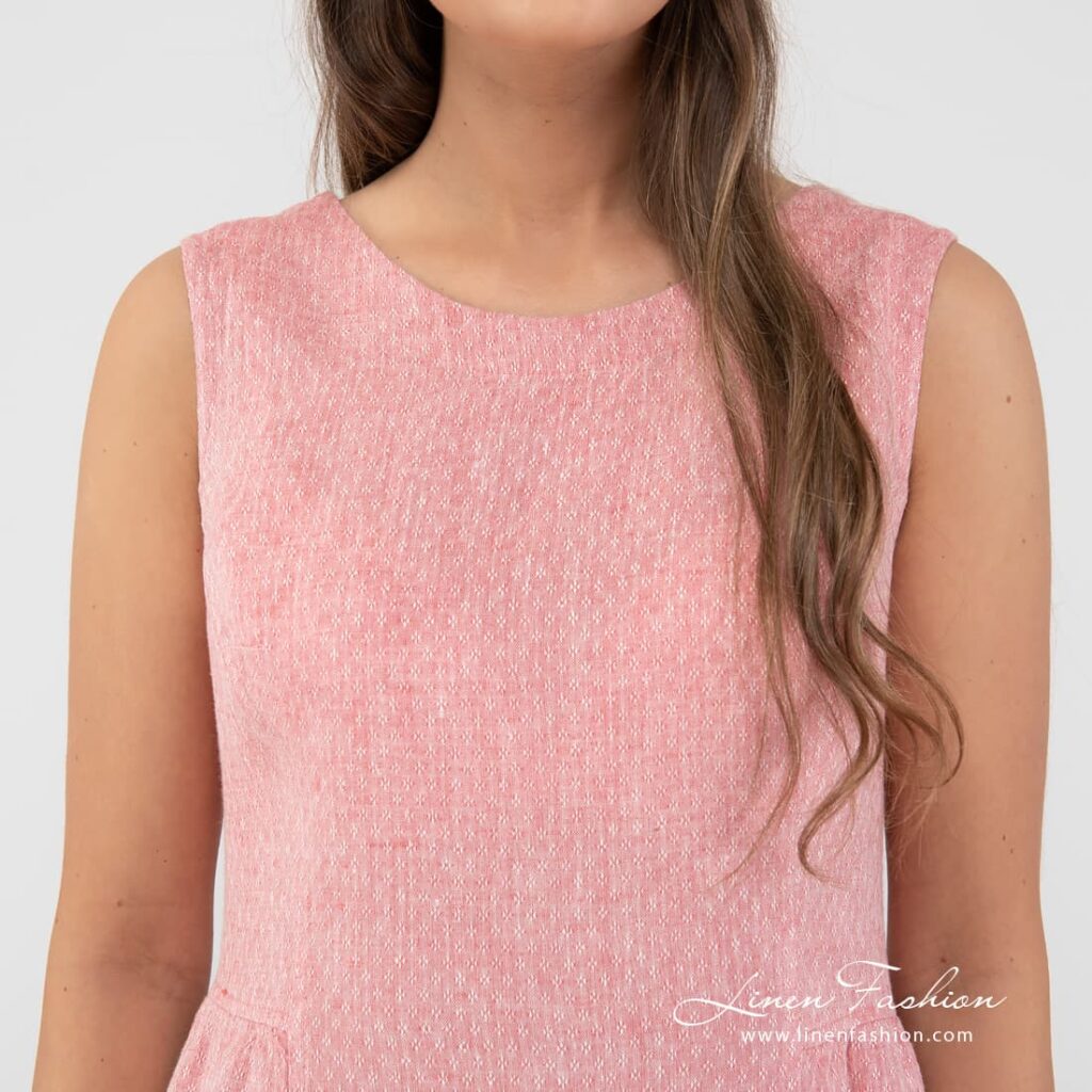JAMAIKA Kleid rosa 3 Rosy dyed linen dress.