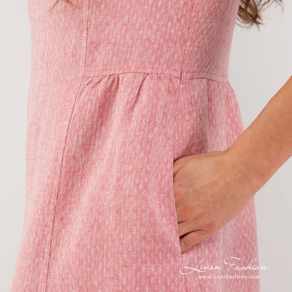 JAMAIKA Kleid rosa 4 Rosy dress of 100% linen fabric.