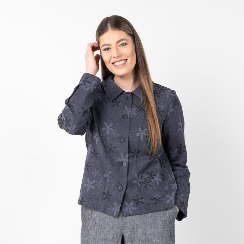 Linen cotton floral jacket