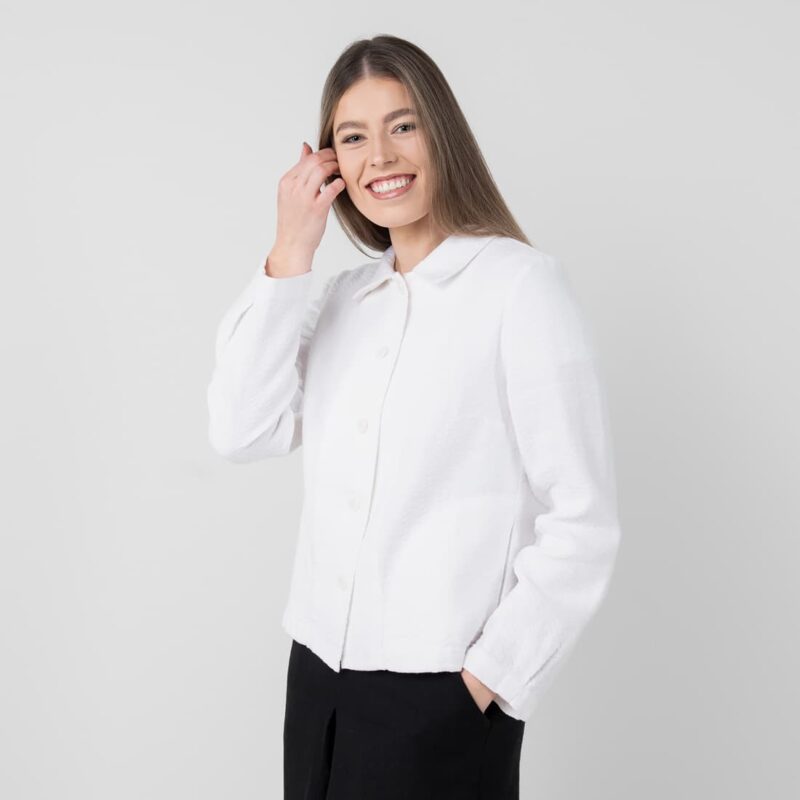 Linen cotton white jacket, button down