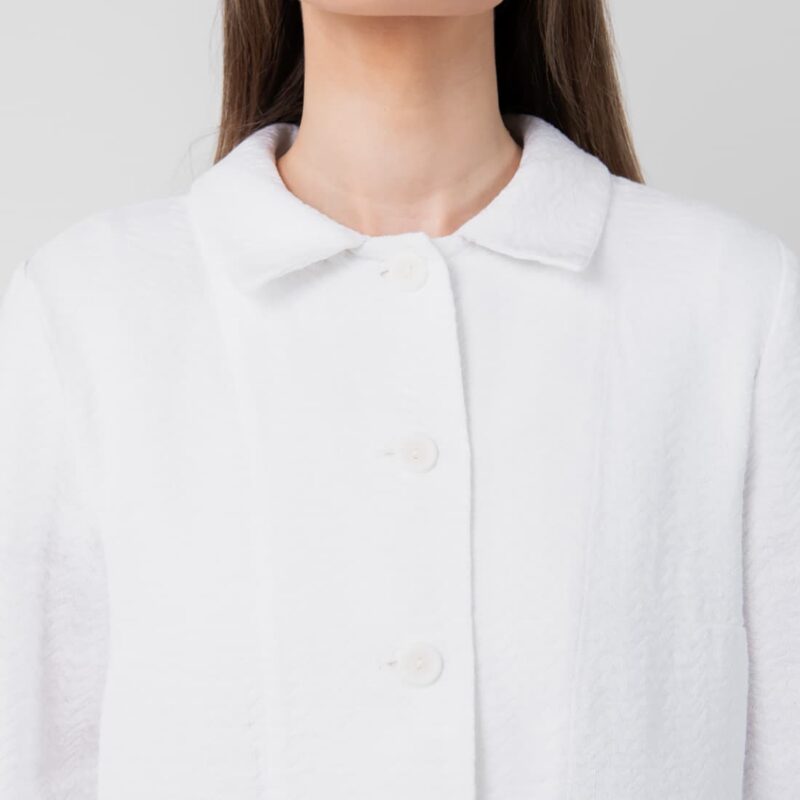 Linen cotton white jacket, classic collar