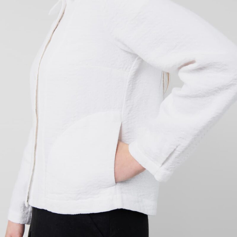 Linen cotton white jacket, with pockets