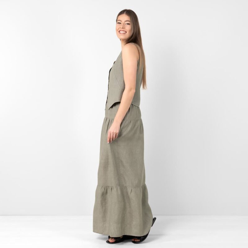 Linen vest grey-green