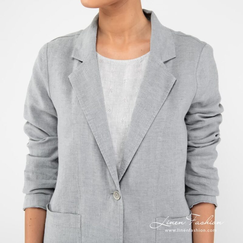 100% linen jacket in grey.