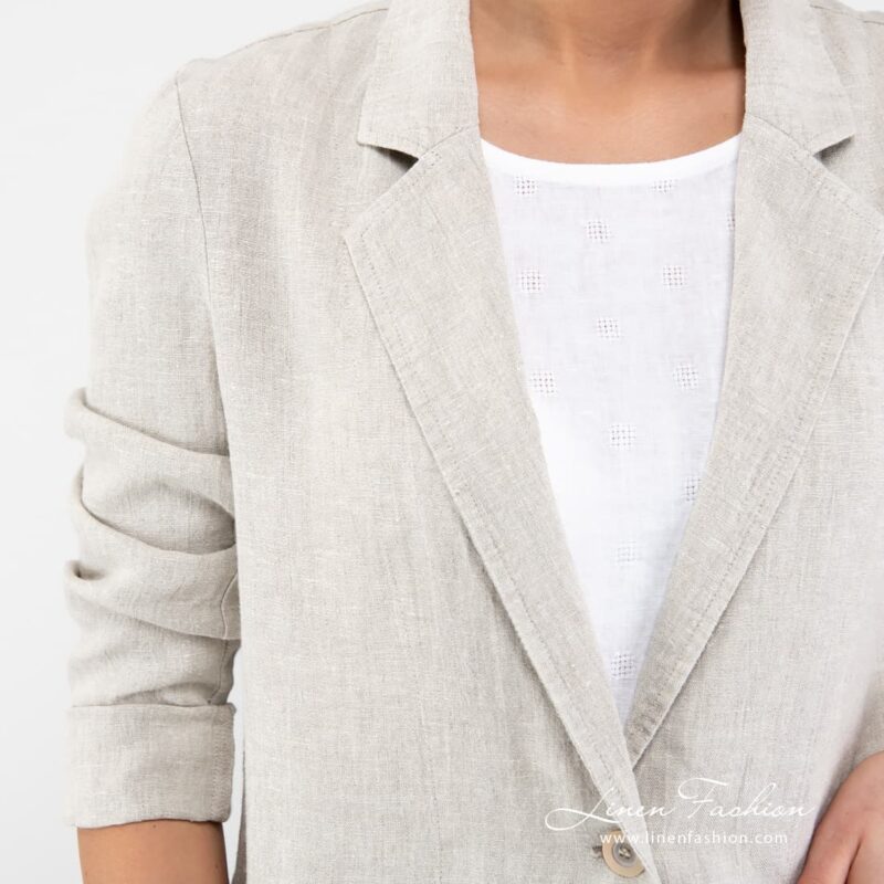 100% linen jacket in light grey.