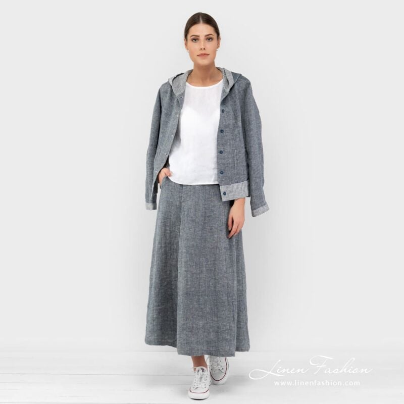 Linen navy jacket full size
