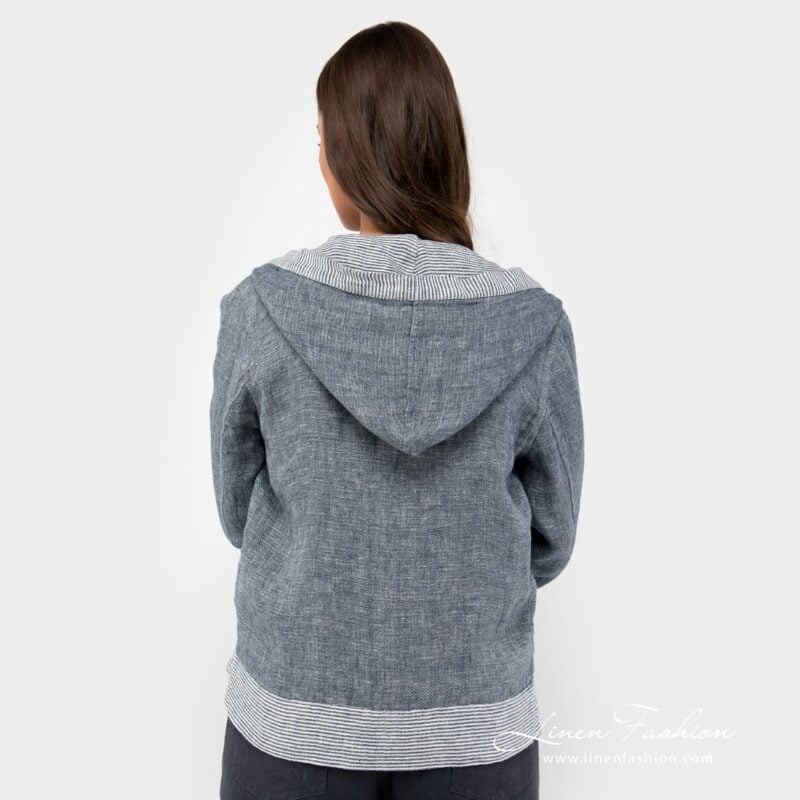Linen navy jacket hoodie