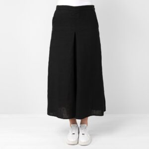 Black linen culottes, elasticated back