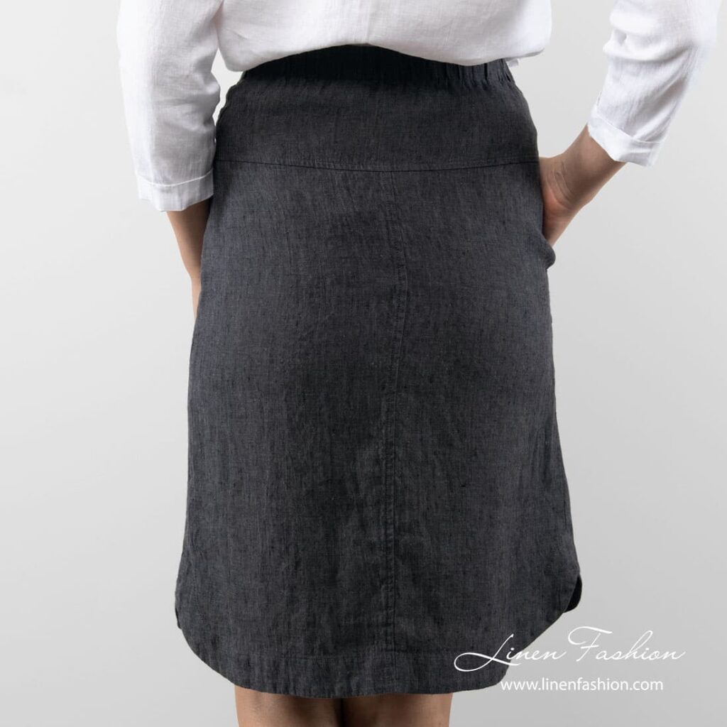 MINIS Rock schwarz 4 MINIS skirt of 100% linen fabric.