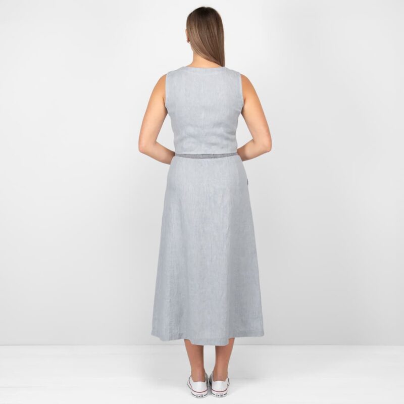 grey linen skirt from backside