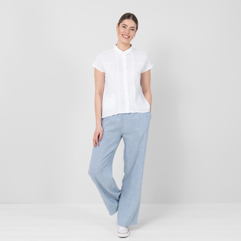 KRISTI Bluse weiß 2 Linen shirt, optical white