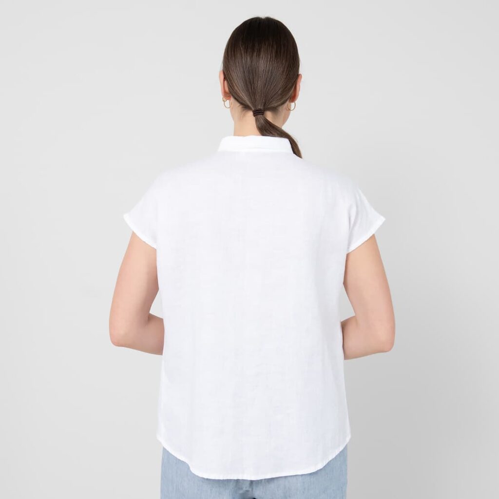 KRISTI Bluse weiß 6 Linen shirt, optical white