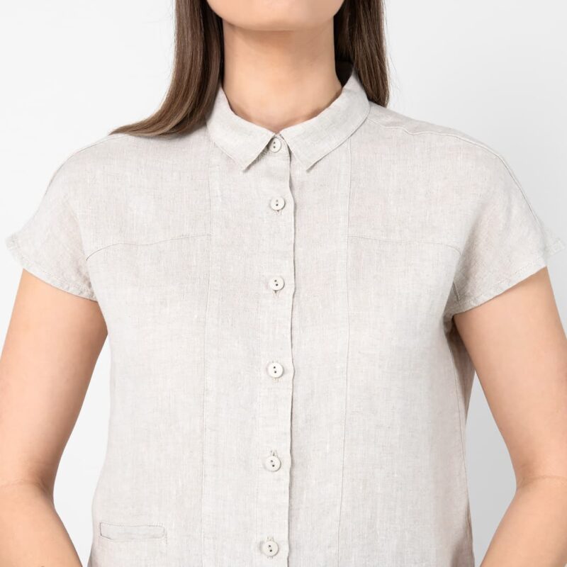 Beige linen shirt, button down