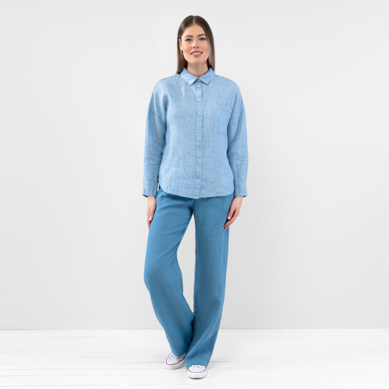 ODILE WEST Hemd blau gestreift – Bild 2