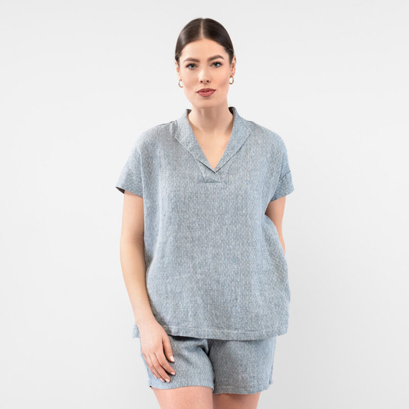 LOGAN BEY Bluse grau