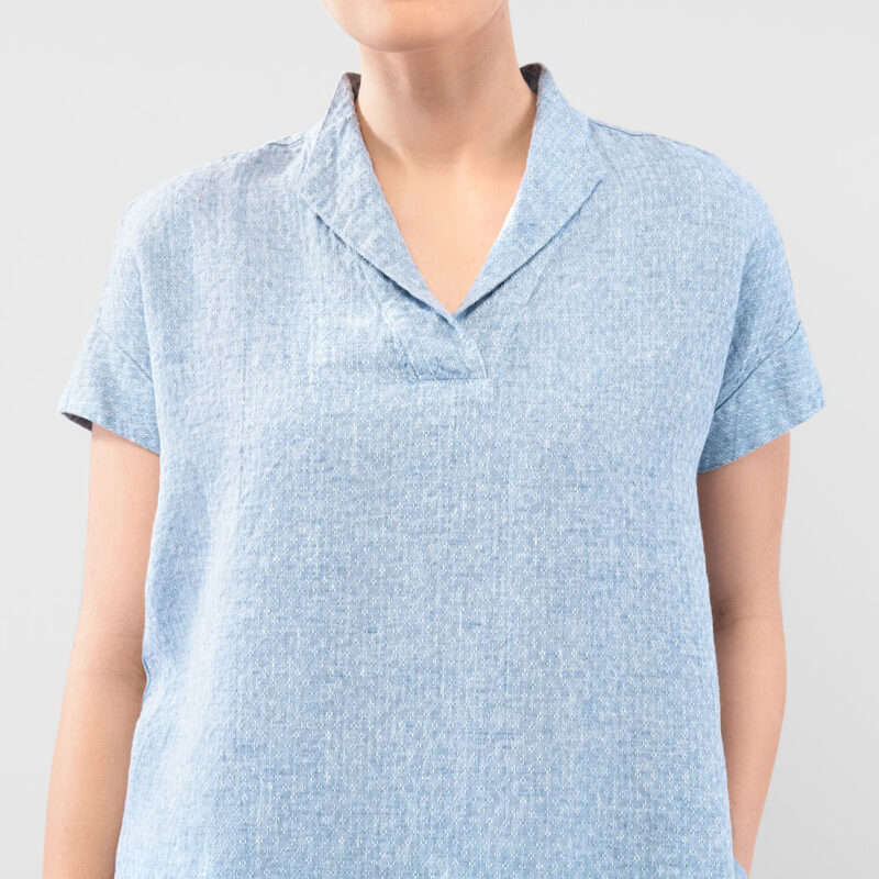LOGAN BEY Bluse blau – Bild 5