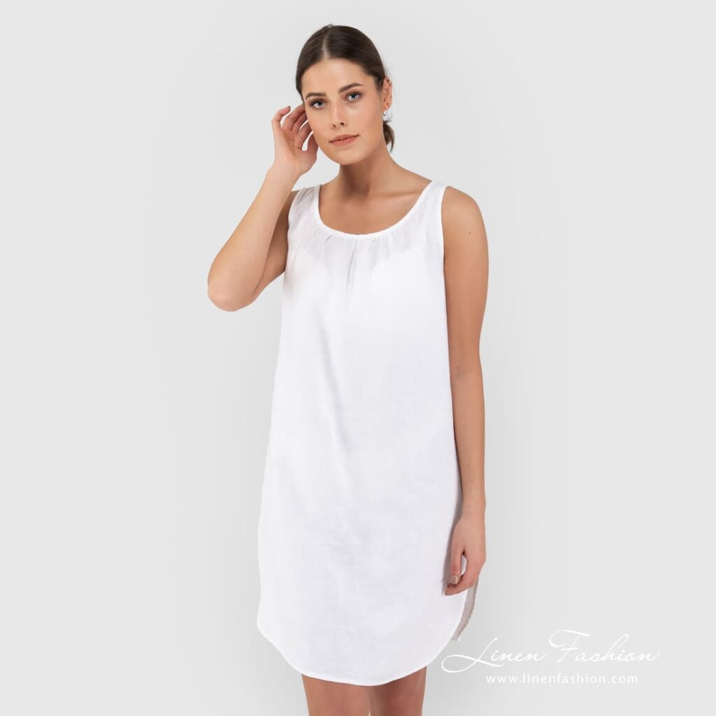 BAHAMA Nachthemd weiß 1 BAHAMA white linen nightgown