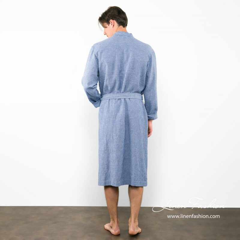 ARAS blue bathrobe of linen.