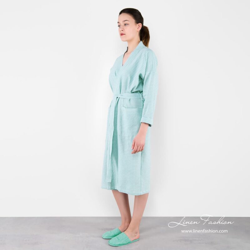 Womens robe in light green color, MARY.