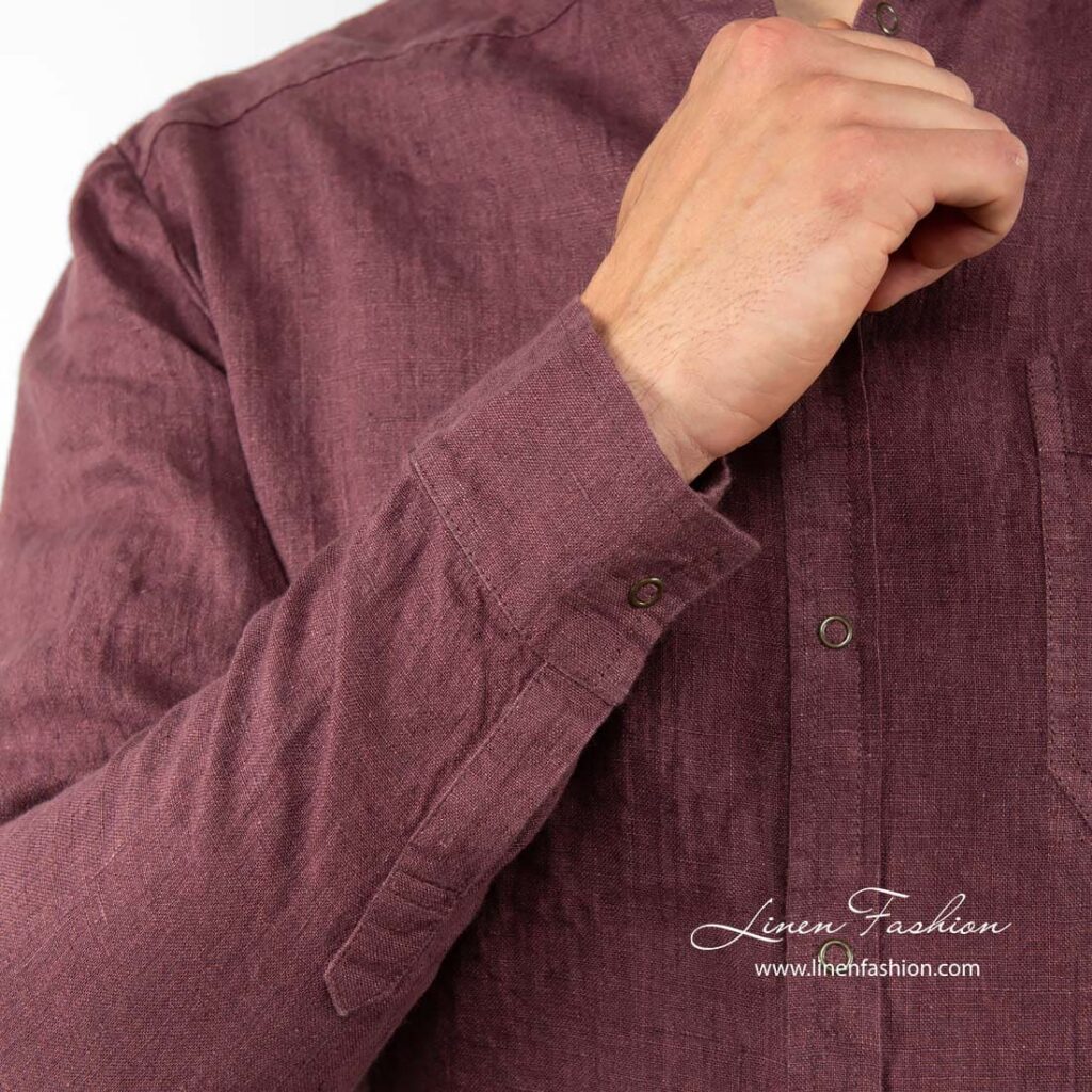 ANDY Hemd kirschrot 4 ANDY cherry linen shirt sleeve