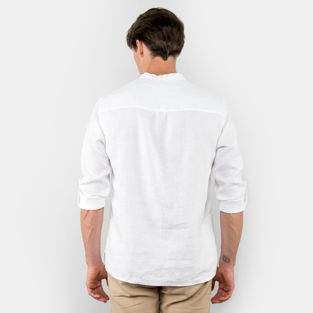 MARTIN Hemd weiß 5 White linen men's shirt, backside