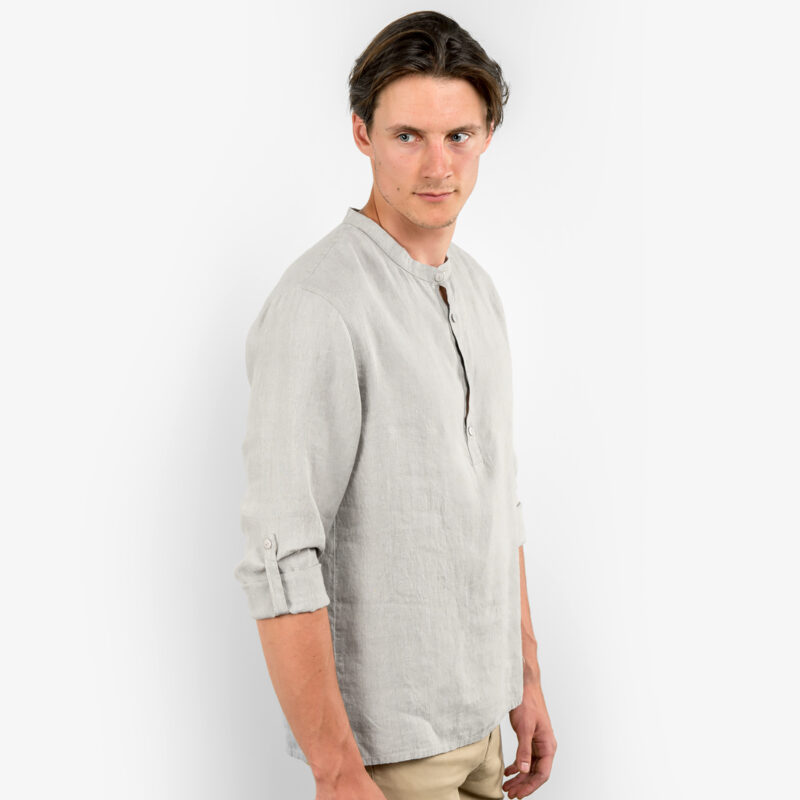 Grey men's linen shirt