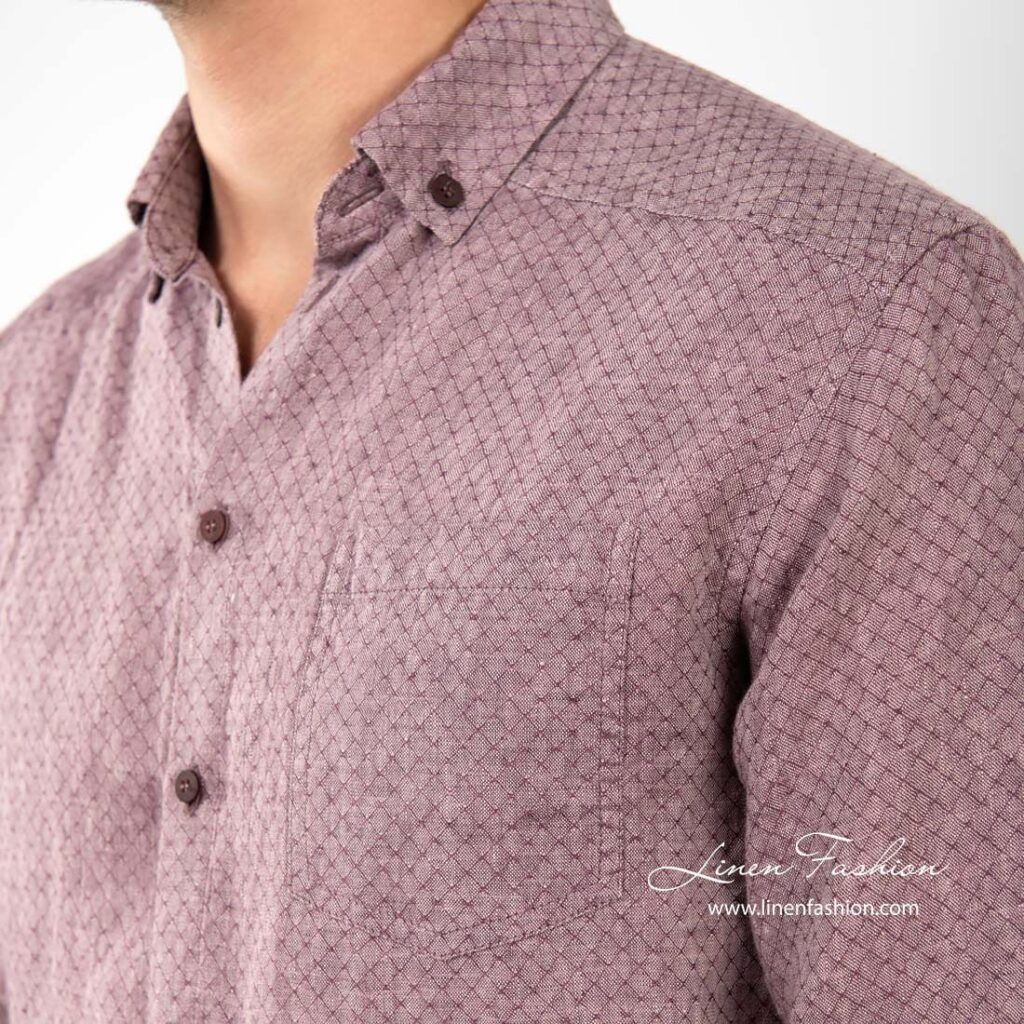 SIR Hemd violett 3 SIR violet linen shirt pocket