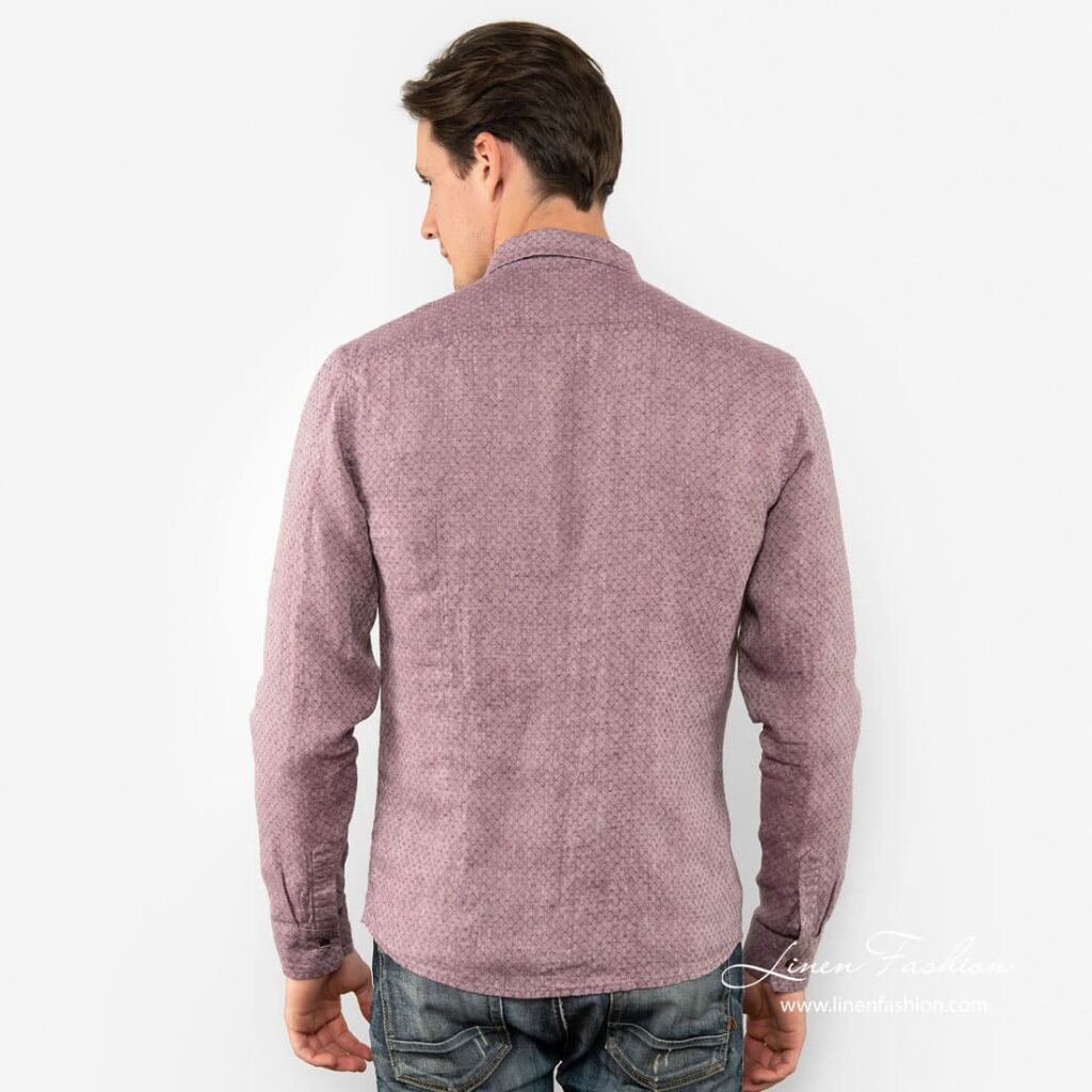 SIR Hemd violett 4 SIR violet linen shirt back side