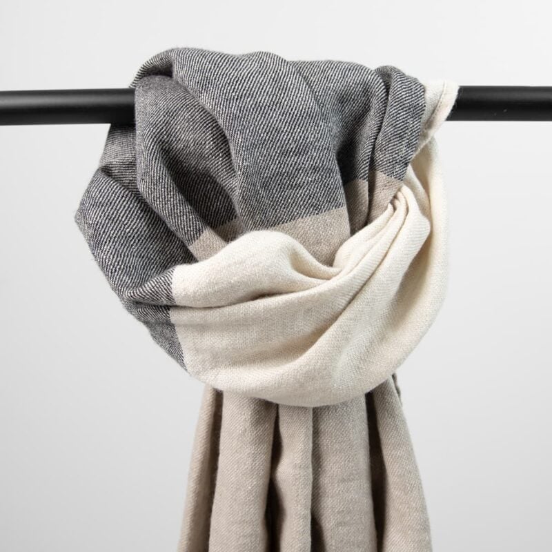 beige linen shawl, washed
