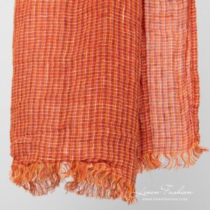 LOTTO MINI Schal orange 9 Linen ginger orange scarf fringes