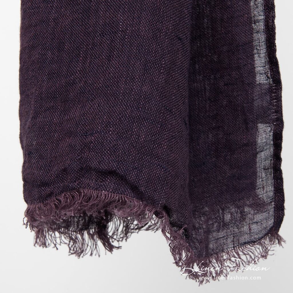 HALE Schal violett meliert 3 Eggplant melange scarf fringes