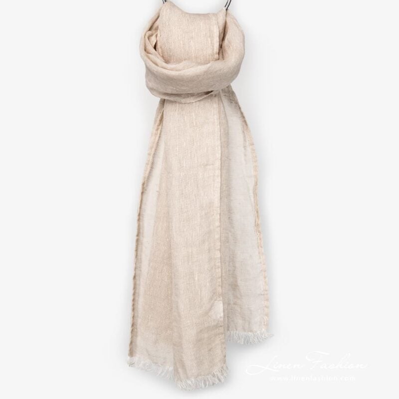 Linen brownish melange scarf full size
