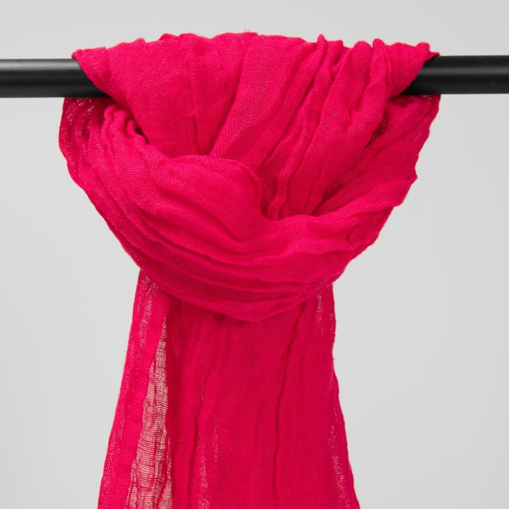 FINO Schal dunkelrosa 2 cyclamen linen shawl; washed