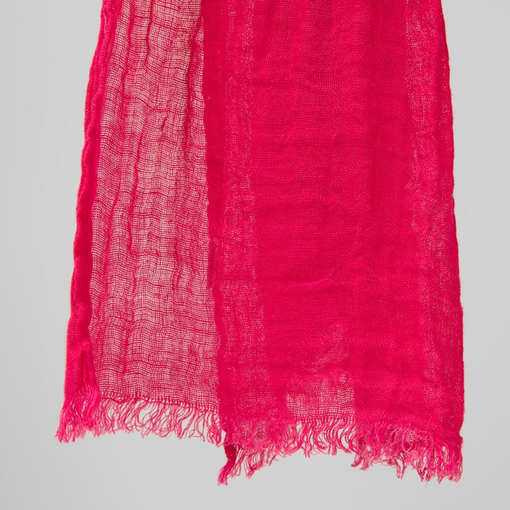 FINO Schal dunkelrosa 3 cyclamen linen shawl; with fringes
