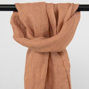 FINO Schal lehmbraun 5 Light brown linen shawl plain weave washed
