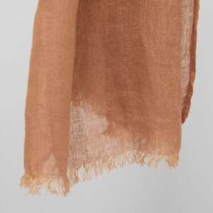 FINO Schal lehmbraun 6 Light brown linen shawl with fringe