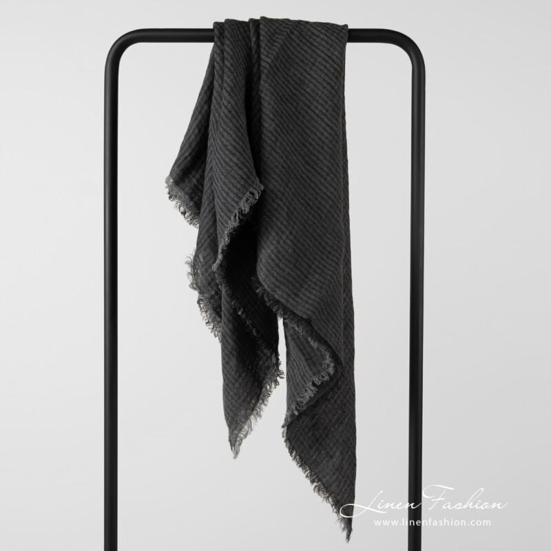 grey linen scarf.