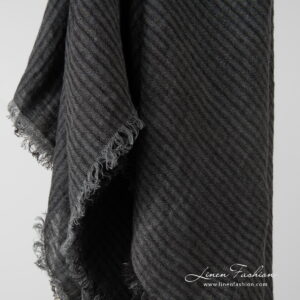 grey linen scarf, with transparent checks.