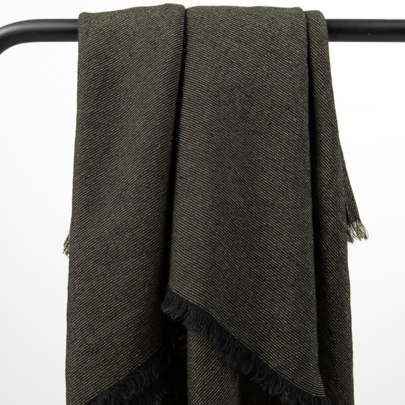 linen black golden scarf washed