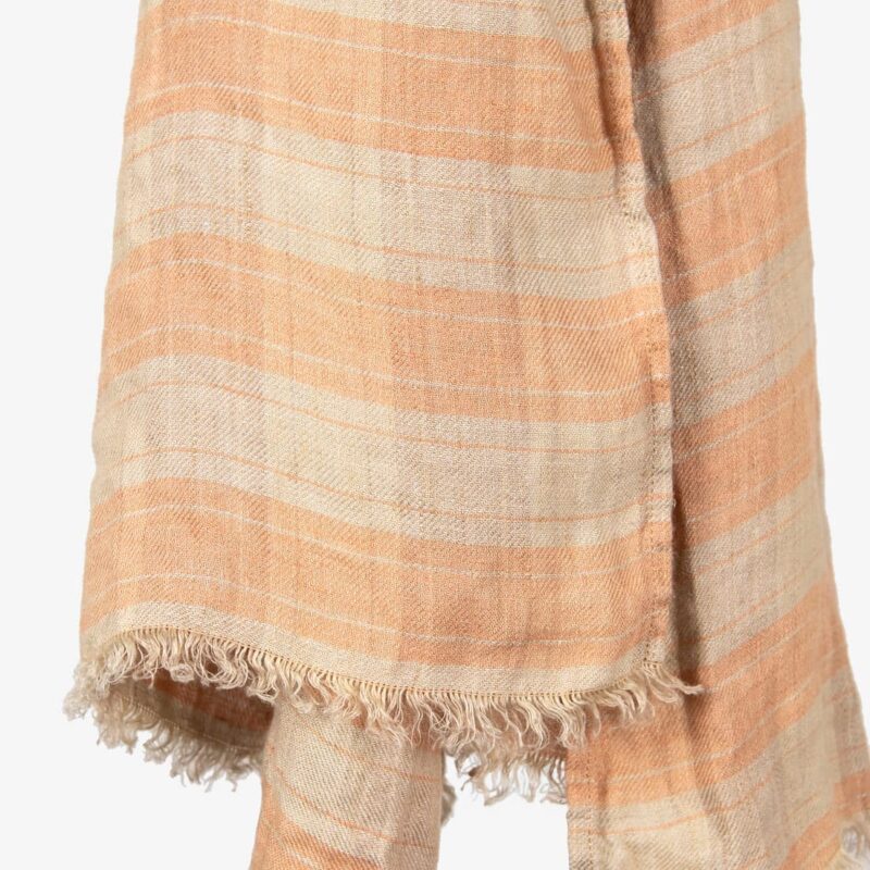 SITI light brown linen scarf with fringes